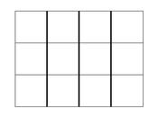 A blank rectangular three by four grid, emphasising the four columns.